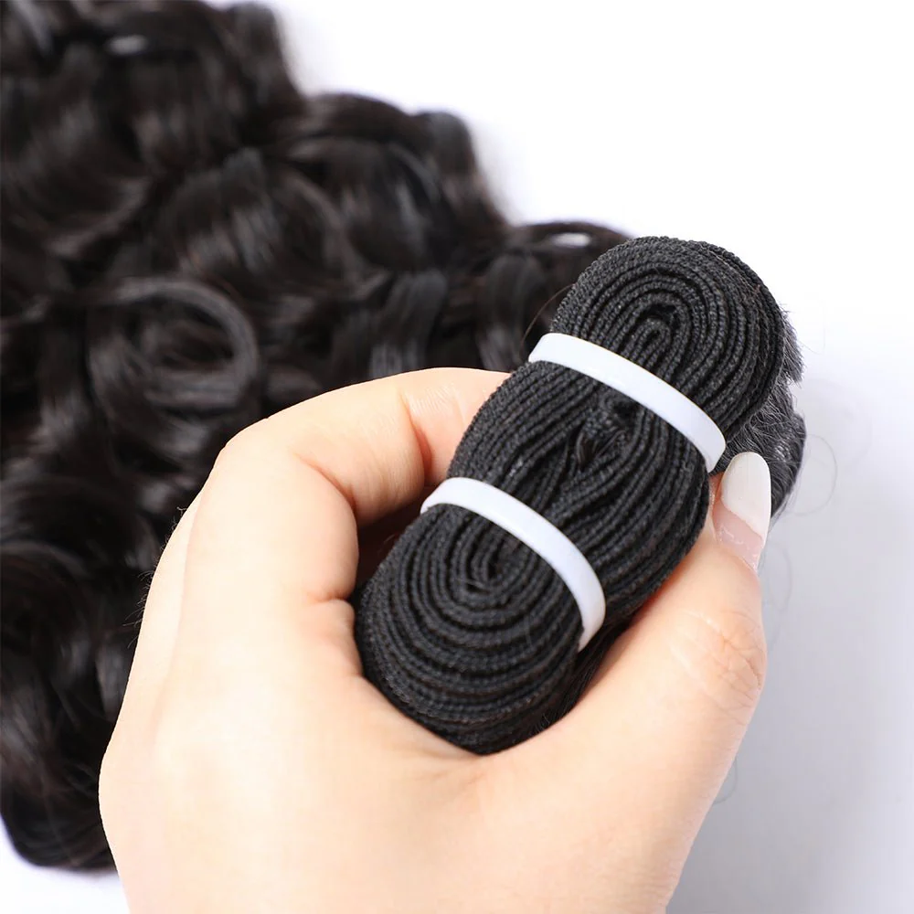 Indian Human Hair 4 Bundles Water Wave Virgin Hair Weaves - Image 5