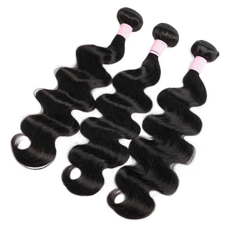 3 Bundles Natural Black Body Wave Brazilian Virgin Hair 10-28 inch 3 Pieces Pack - Image 5