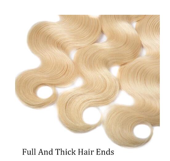 613 Blonde Bundles Brazilian Body Wave Remy Human Hair 3 Bundles - Image 4