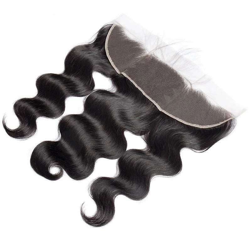 Lemoda Peruvian Virgin Hair Body Wave 13x4 Lace Frontal With 3 Bundles - Image 3