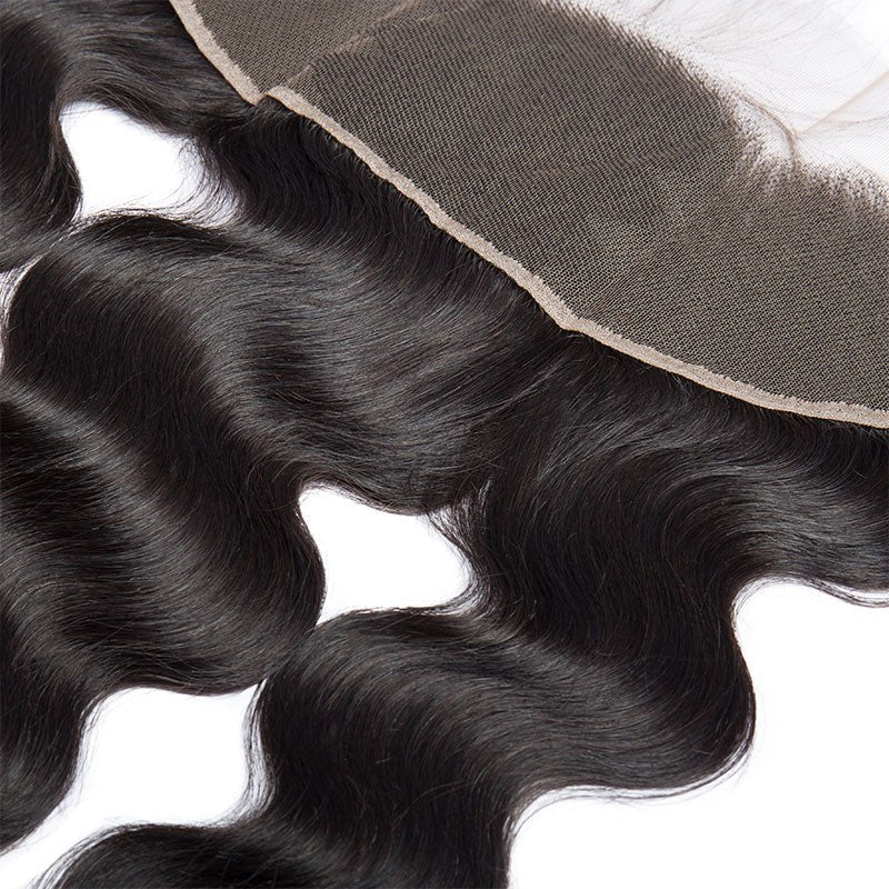 Lemoda Peruvian Virgin Hair Body Wave 13x4 Lace Frontal With 3 Bundles - Image 4
