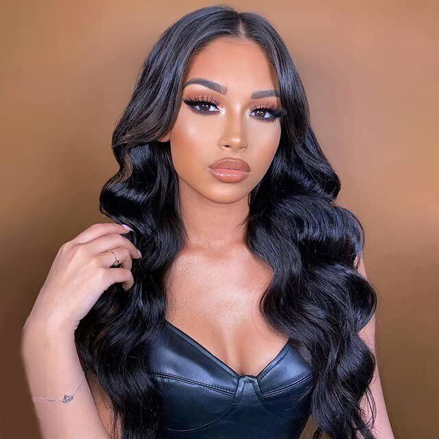 Lemoda Peruvian Virgin Hair Body Wave 13x4 Lace Frontal With 3 Bundles - Image 8