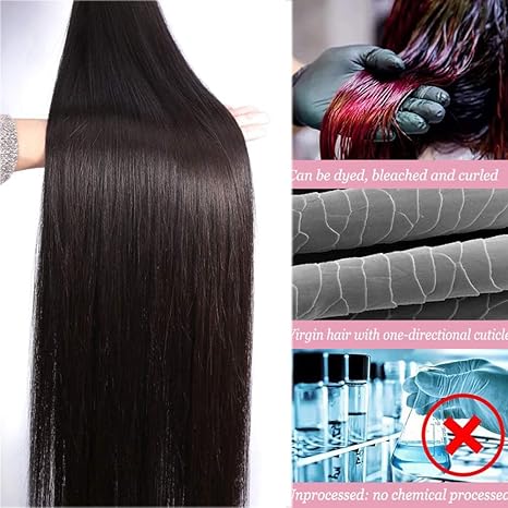 3 Bundles Brazilian Virgin Human Hair Long Weft Straight Long Hair Extension - Image 3