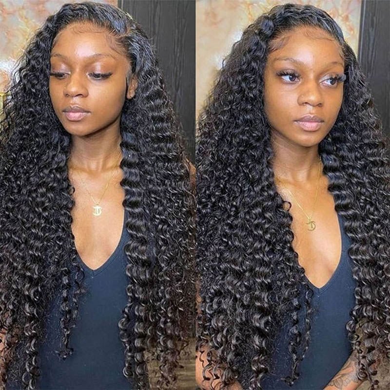 Deep Wave Brazilian Hair Bundles With 13x4 Lace Frontal - Image 8