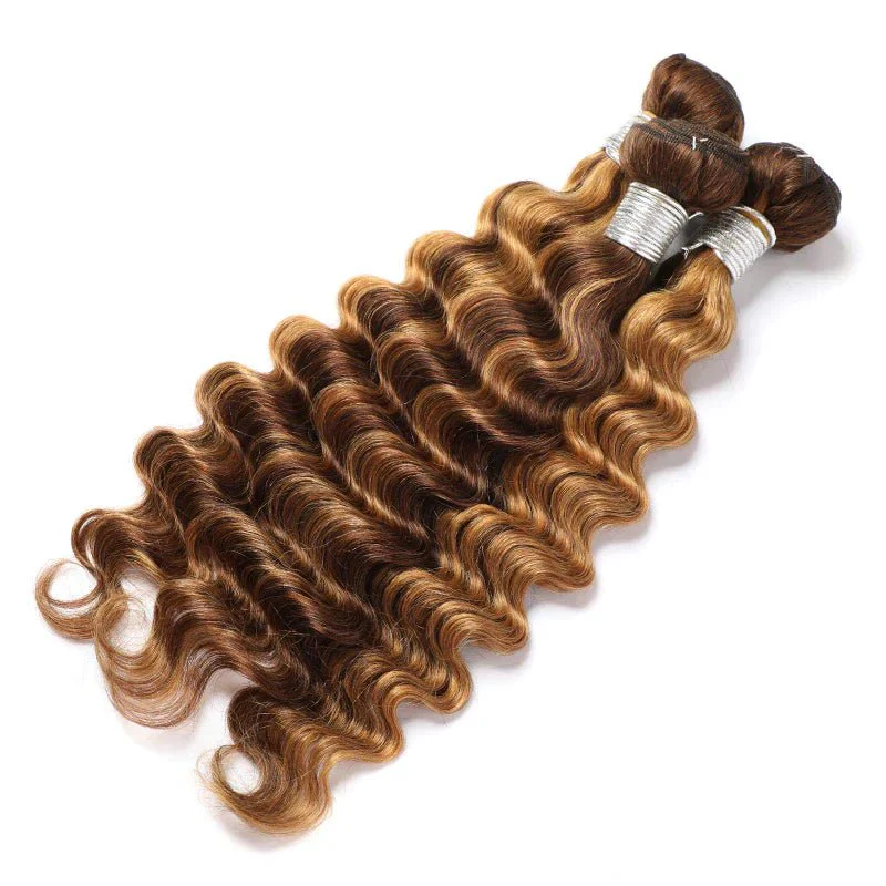 Lemoda P4/27 Highlight Loose Deep Wave 3 Bundles With 4x4 Lace Closure 100% Real Human Hair - Image 3