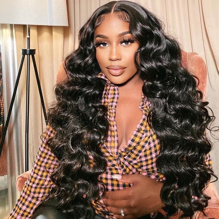3 Bundles Indian Virgin Hair Loose Wave Bundles With 13*4 Lace Frontal - Image 6