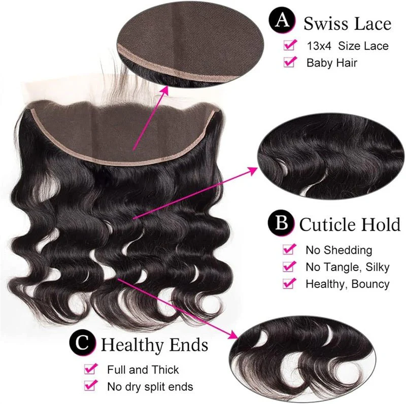Lemoda Body Wave 13x4 HD Lace Frontal Brazilian Virgin Hair Ear to Ear Lace Frontal Closure - Image 5