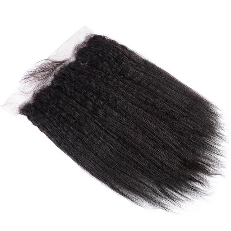 Lemoda Kinky Straight 3 Bundles with 13x4 Lace Frontal Transparent human hair - Image 5