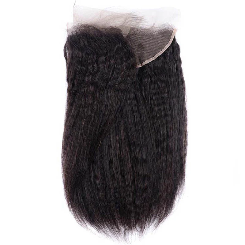 Lemoda Kinky Straight 3 Bundles with 13x4 Lace Frontal Transparent human hair - Image 6