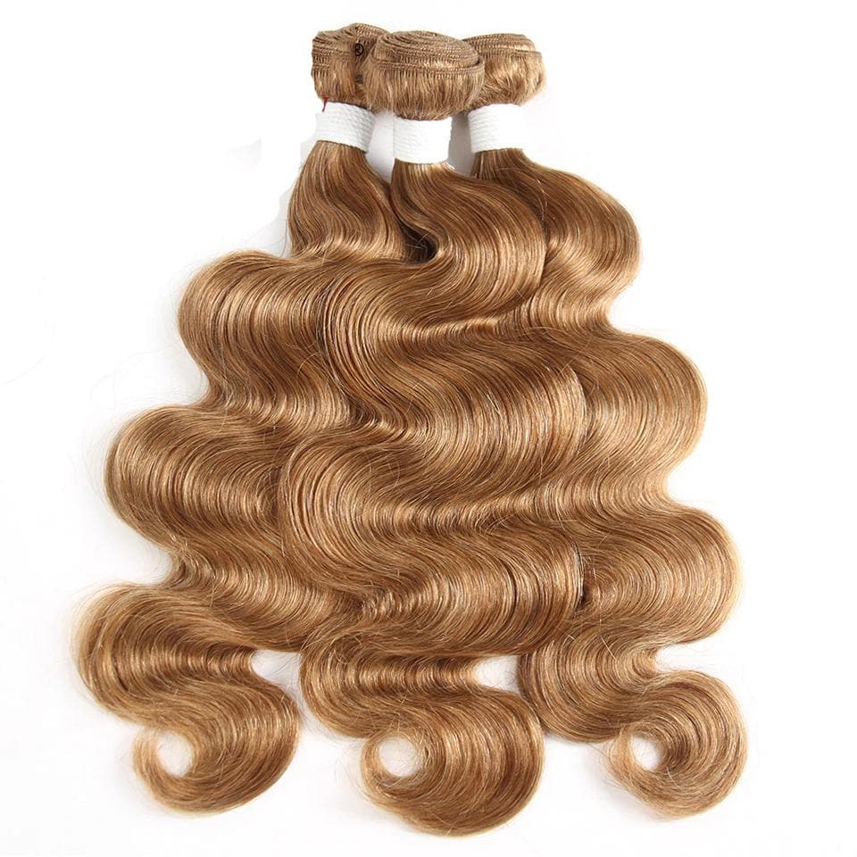 Lemoda #27 Light Brown Body Wave 3 Bundles With 4x4 Lace Closure 100% Real Human Hair - Image 4