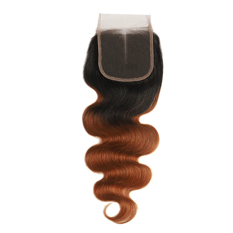 Lemoda Ombre 1B/30 Body Wave 3 Bundles With 4x4 Lace Closure Colored Virgin Human Hair - Image 4