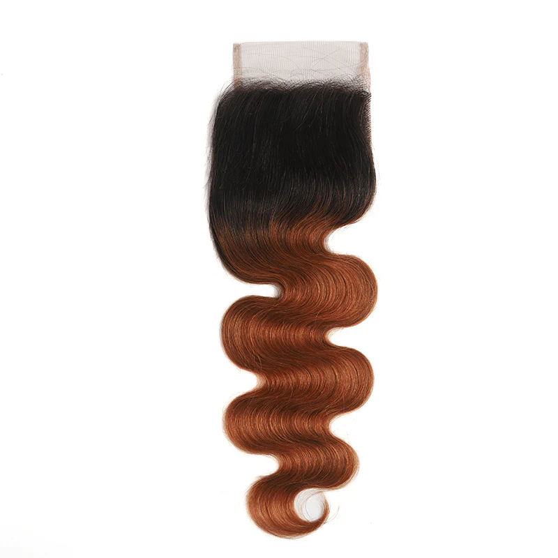 Lemoda Ombre 1B/30 Body Wave 3 Bundles With 4x4 Lace Closure Colored Virgin Human Hair - Image 5