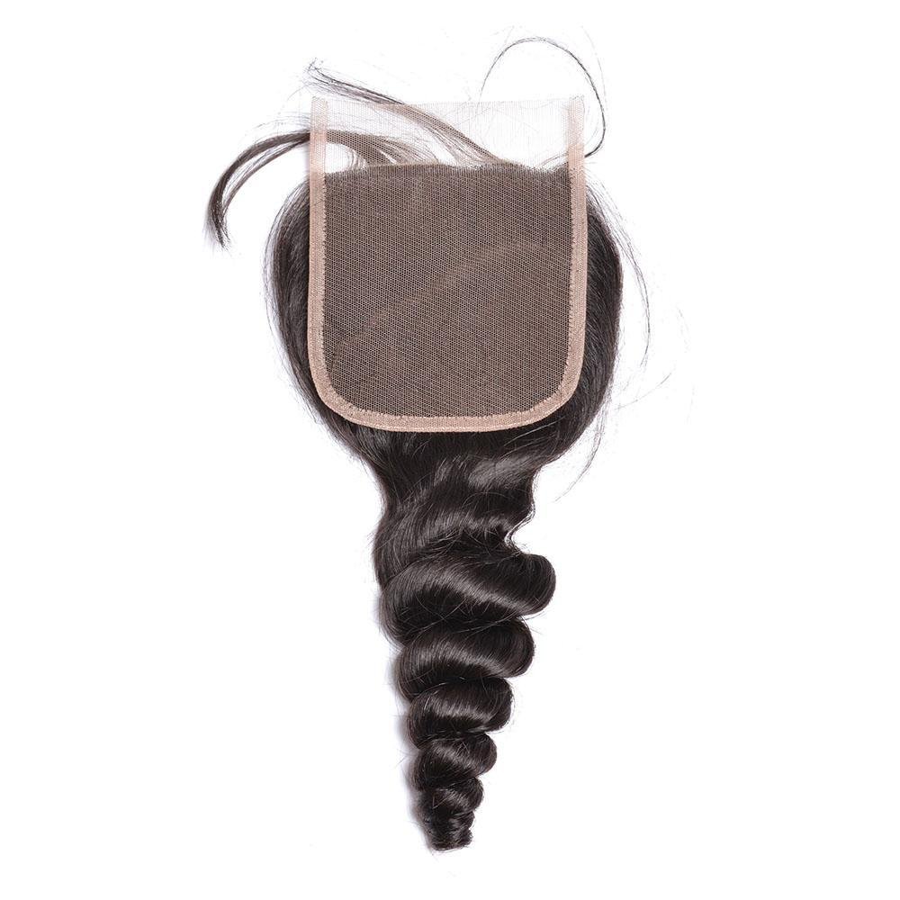 Peruvian Loose Wave Virgin Human Hair 3 Bundles With 4x4 Lace Closure - Image 4
